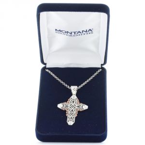 Montana Silversmiths Sunset Glow Filigree Cross Necklace (NC3507RG)